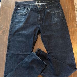 7 For All Mankind Indigo Straight Leg Jeans - Size 36